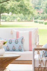 Hofdeco Premium Lumbar Pillow Cover with blush pink piping