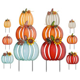 hogardeck 34" Decorative Garden Stakes featuring stacked pumpkins
