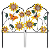 hogardeck metal decorative garden stake featuring sunflower design front view