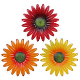 hogardeck Metal Flower Wall Decor coral red 9-inch front view