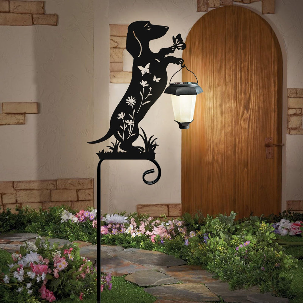 Hokfirm Dachshund Solar Light Garden Stake front view