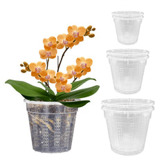 HOLANHING Orchid Pot Set includes 4.3-inch clear pot