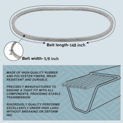 Holdly Deck Belt 5/8 x 148'' packaging
