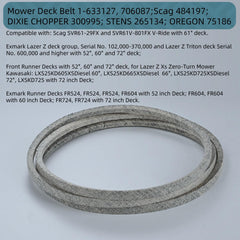 Holdly Deck Belt installed on Exmark mower deck