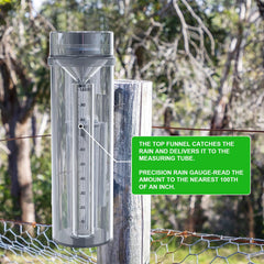 Holdly Rain Gauge mounted on a post outdoors
