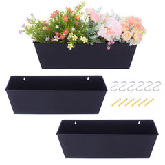 Holensun 16 Inch Wall Hanging Planter, front view with black finish