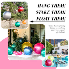 Holiball Inflatable Holiday Ornament displayed on a festive porch