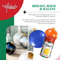 Holiball Inflatable Holiday Ornament displayed on a lawn