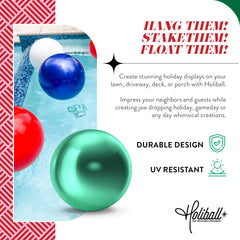 Holiball Inflatable Holiday Ornament in vintage gold close-up