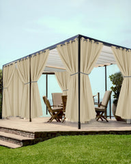 HolidayIdeas grommet outdoor curtain cream front view