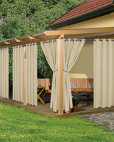 HolidayIdeas Outdoor Curtains cream panel front view