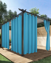 HolidayIdeas Outdoor Curtains teal colour front view