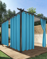 HolidayIdeas Outdoor Curtains teal front view