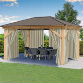 HolidayIdeas Taupe outdoor curtains front view