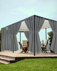 HolidayIdeas waterproof outdoor curtains set of 8 in grey