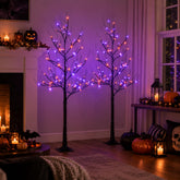HOLIMAX 5FT LED Halloween tree with orange lights