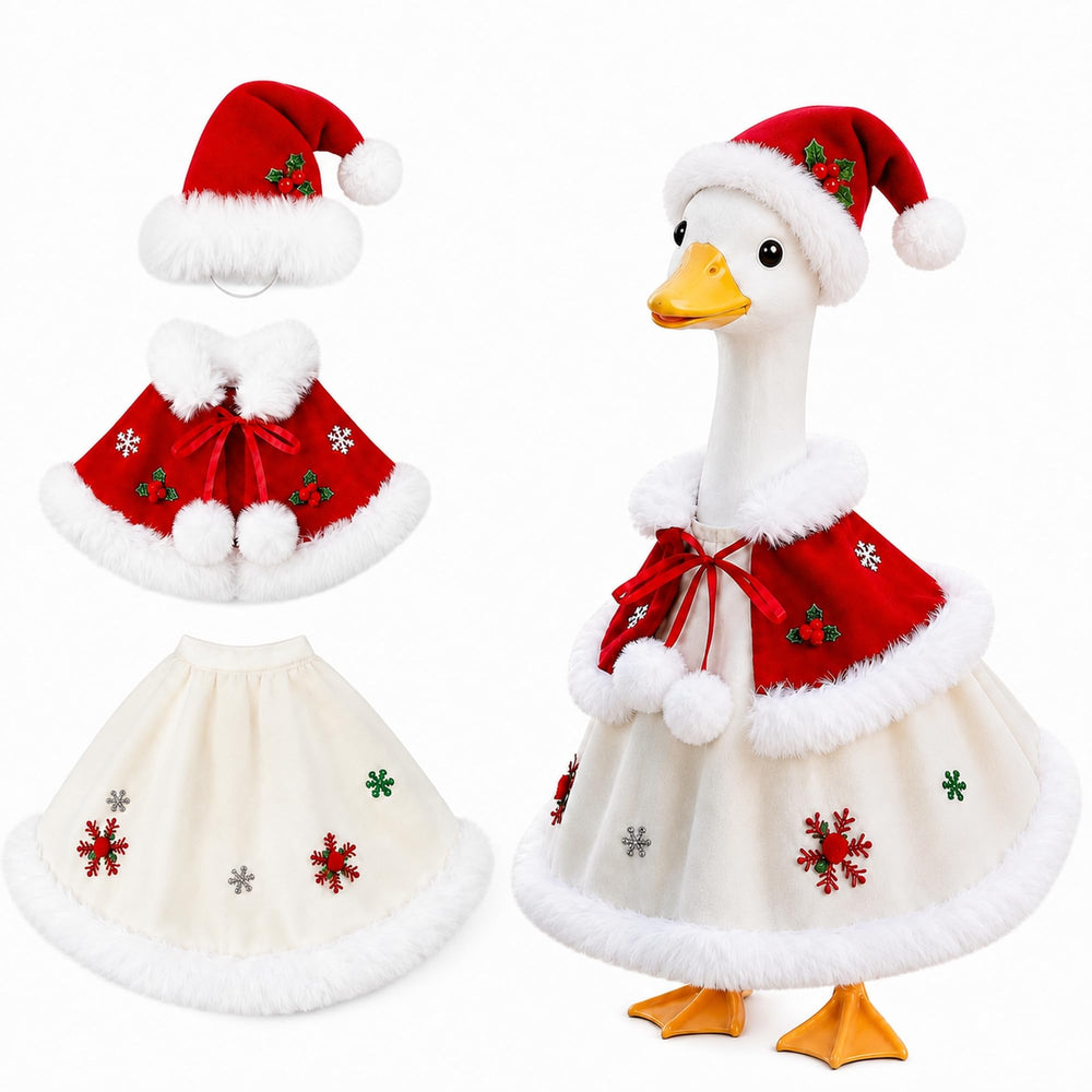 holoith Christmas Goose Outfit with dress, scarf, and hat