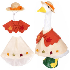holoith fall porch goose outfit with autumn design front view