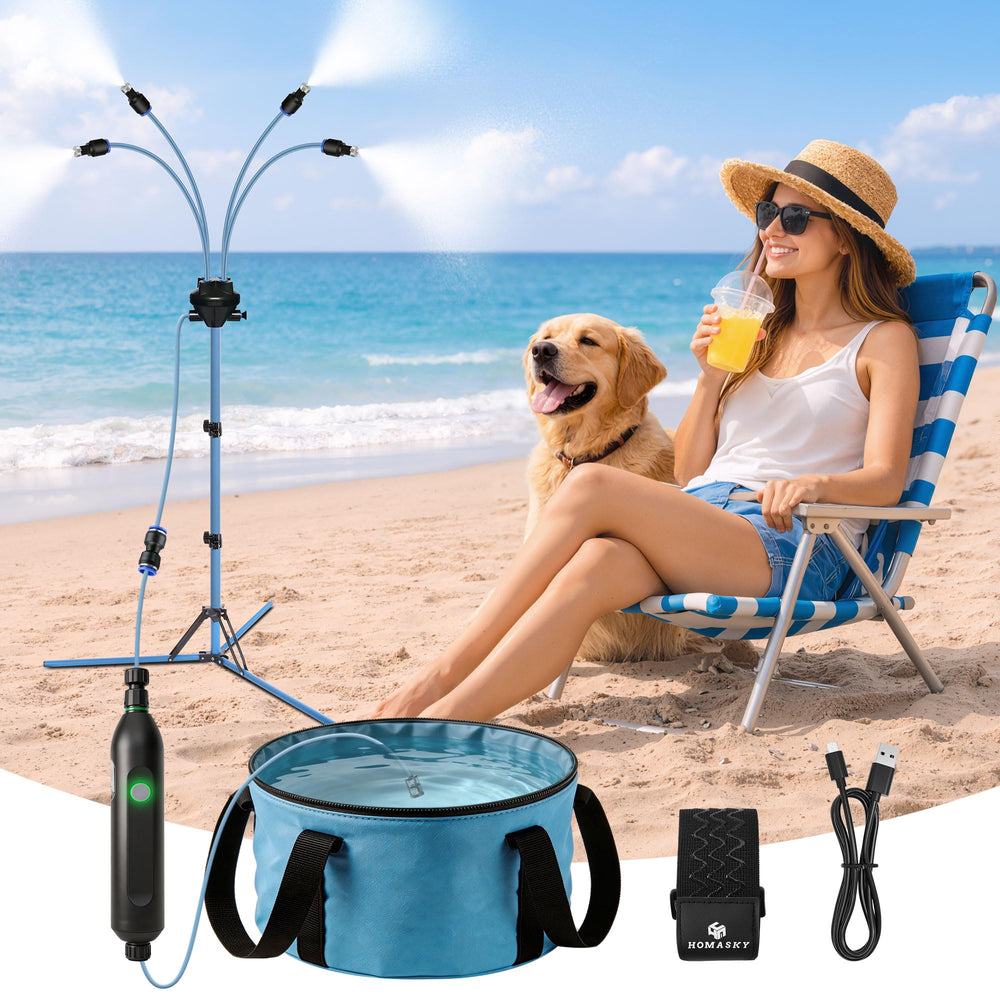Homasky Portable Misting System with 30L water bag front view