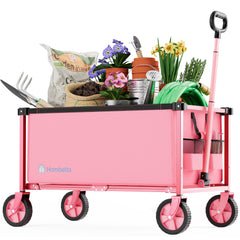 HOMBETTA 29.3-inch collapsible wagon cart front view in pink