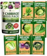 HOME GROWN Cabbage Variety Mix pack front view with seed details