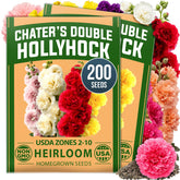 HOME GROWN Chater's Double Mix Hollyhock Seeds packet front view