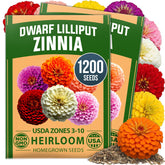 HOME GROWN Lilliput Dwarf Zinnia Seeds pack front view