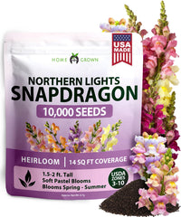 HOME GROWN Northern Lights Snapdragon Seeds pack front view