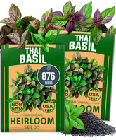 HOME GROWN Thai Basil Seeds pack front view with 876 seeds