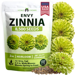 HOME GROWN Zinnia Flower Seeds 8,500 count multi-colour pack front view