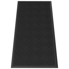 HOMEK 4' x 2' Indoor Outdoor Door Mat front view in black