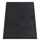 HOMEK Indoor Outdoor Door Mat 3' x 4' black striped front view