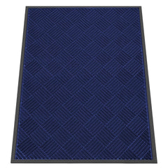 HOMEK Indoor Outdoor Door Mat 4' x 3' Blue Diamond front view