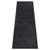 HOMEK Indoor Outdoor Door Mat 6' x 2' black front view
