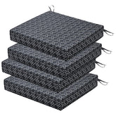 HOMELYSIAN Outdoor Chair Cushion Black Geometry front view