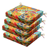 HOMELYSIAN Outdoor Chair Cushion front view paisley design