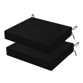 HOMELYSIAN Outdoor Chair Cushions Set of 2 in Black, front view