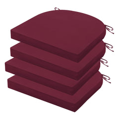 HOMELYSIAN Outdoor Chair Cushions Set of 4 in dark red front view