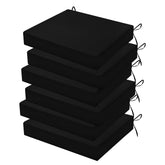 HOMELYSIAN Outdoor Chair Cushions set of 6 in black front view