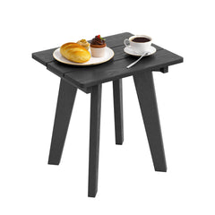 Homenjoy HDPE Outdoor Side Table black front view