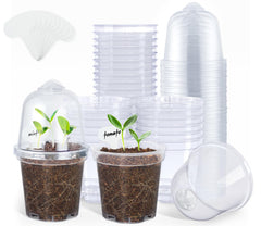 homenote 3 Inch Nursery Pots clear design with lid