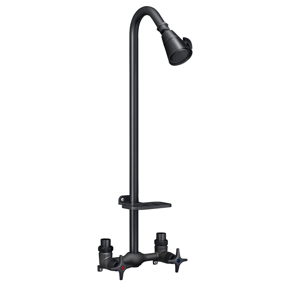 Homewerks Outdoor Shower Kit front view with soap dish