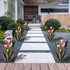 Homight Metal Agave Plant in garden setting for outdoor decoration