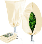 Homimp Plant Covers in yellow, front view with zipper