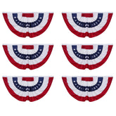 Homissor American Flag Bunting 3x6 Ft front view with embroidered stars