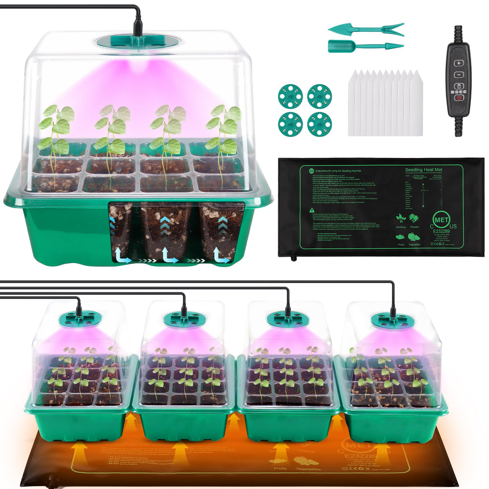Homiton Seed Starter Kit with grow lights and heat mat