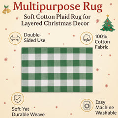 Homydecor Christmas Plaid Rug showing soft cotton texture