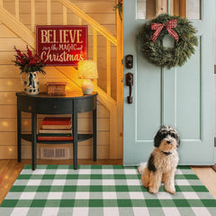 Homydecor Christmas Rug on a porch entryway