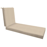 Honeycomb Chaise Lounge Cushion in Textured Solid Almond front view