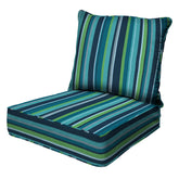 Honeycomb Deep Seat Cushion Set 24" x 23" front view in Stripe Poolside